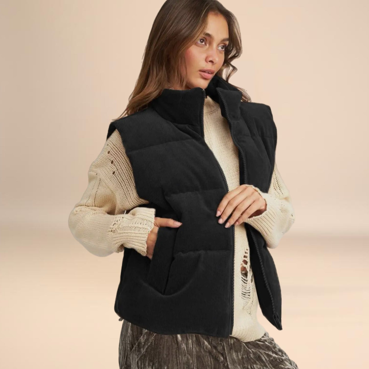 Corded Puffer Vest