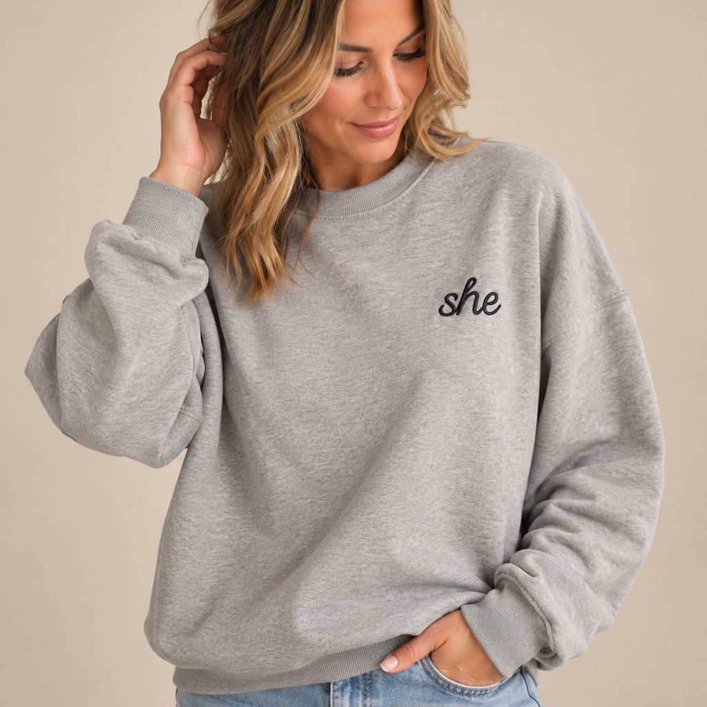 Scripted she crewneck