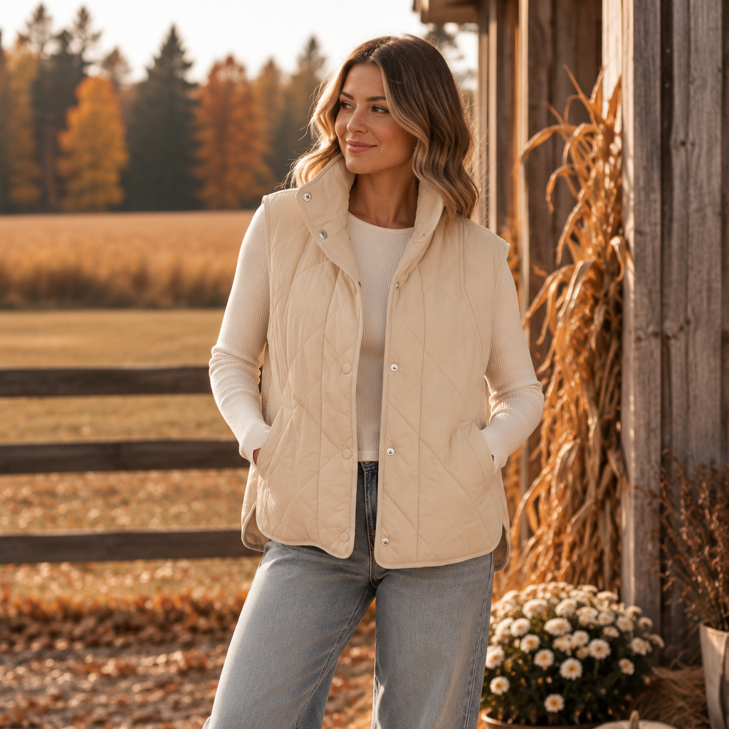 The Oatmeal Quilted Vest
