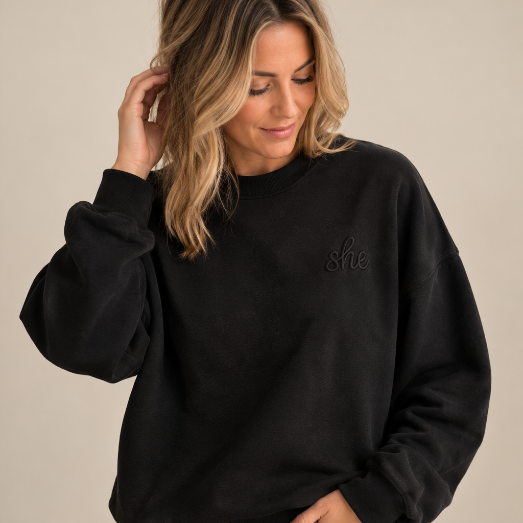 Scripted she crewneck