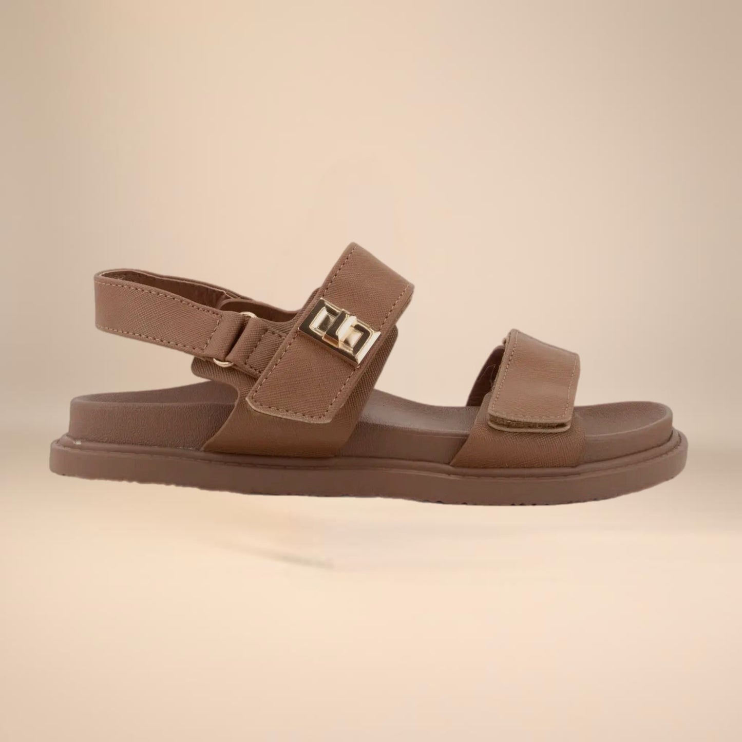 Tan Double Strap Sandals