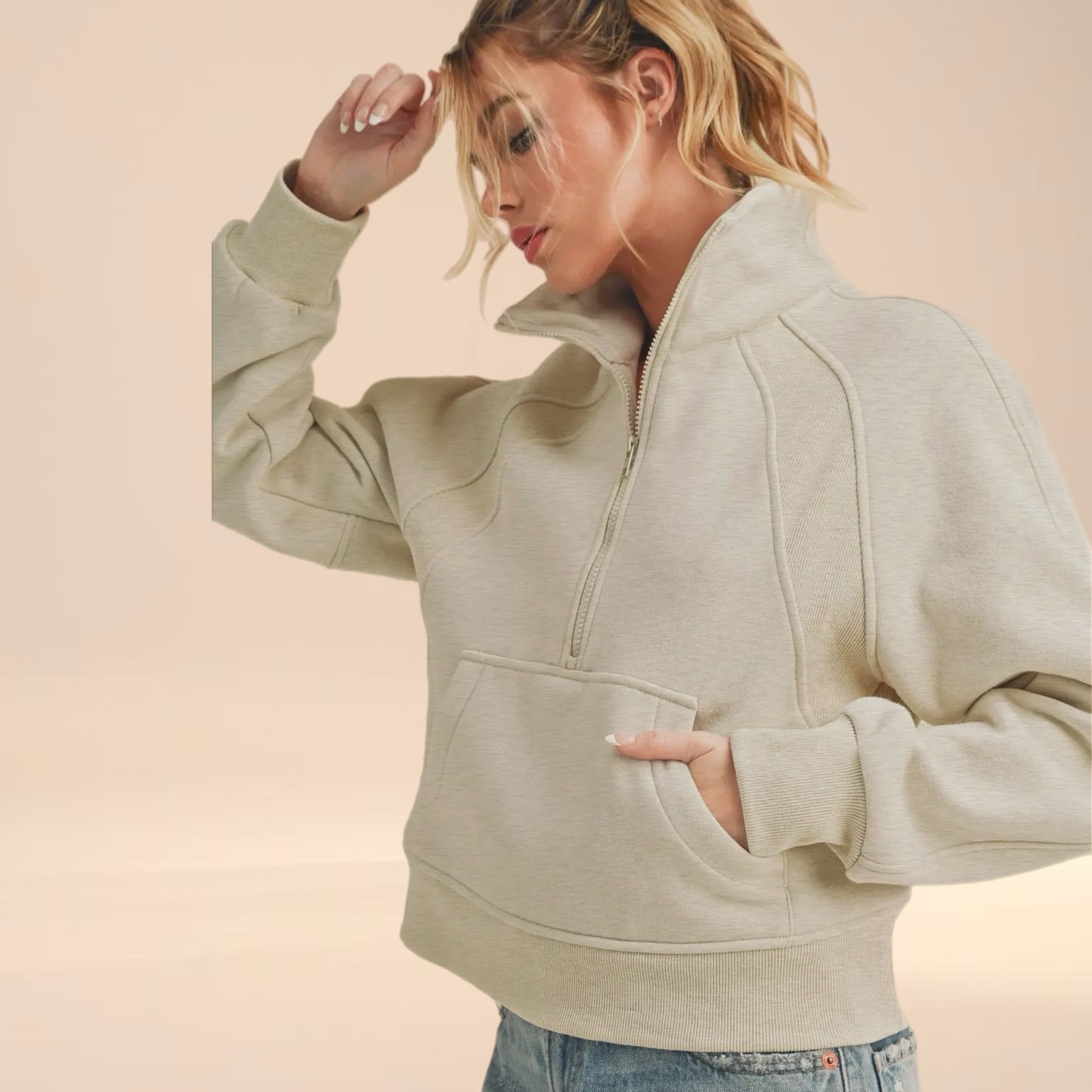 Drea Half Zip Funnel Neck